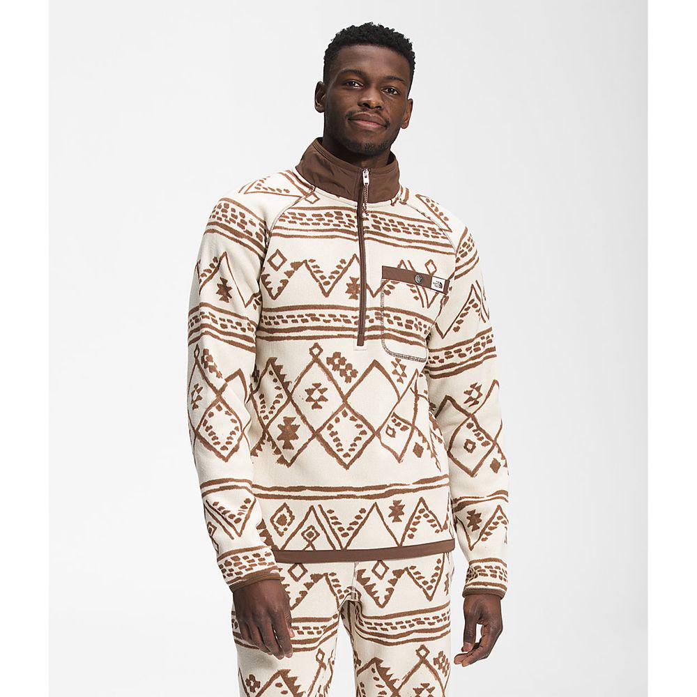 The North Face Printed Gordon Lyons ¼ Zip Ανδρικα Pullover - Ασπρα (DBOQ63479)